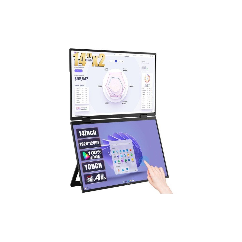 Zeuslap Z14W 14 inç IPS Çift Ekran Taşınabilir Monitör