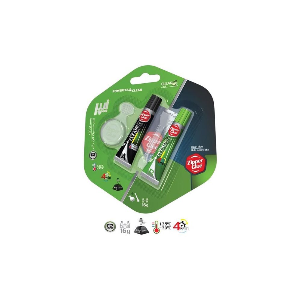 Zipper 16 gr Şeffaf Glue İran Malı Çift Karışımlı Yapıştırıcı