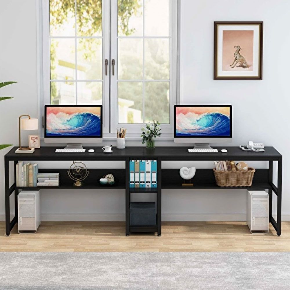 MASA BLACK CAMP② Zizuva 200x60x75 cm 2 Kişilik Siyah Çalışma Masası Fiyatları