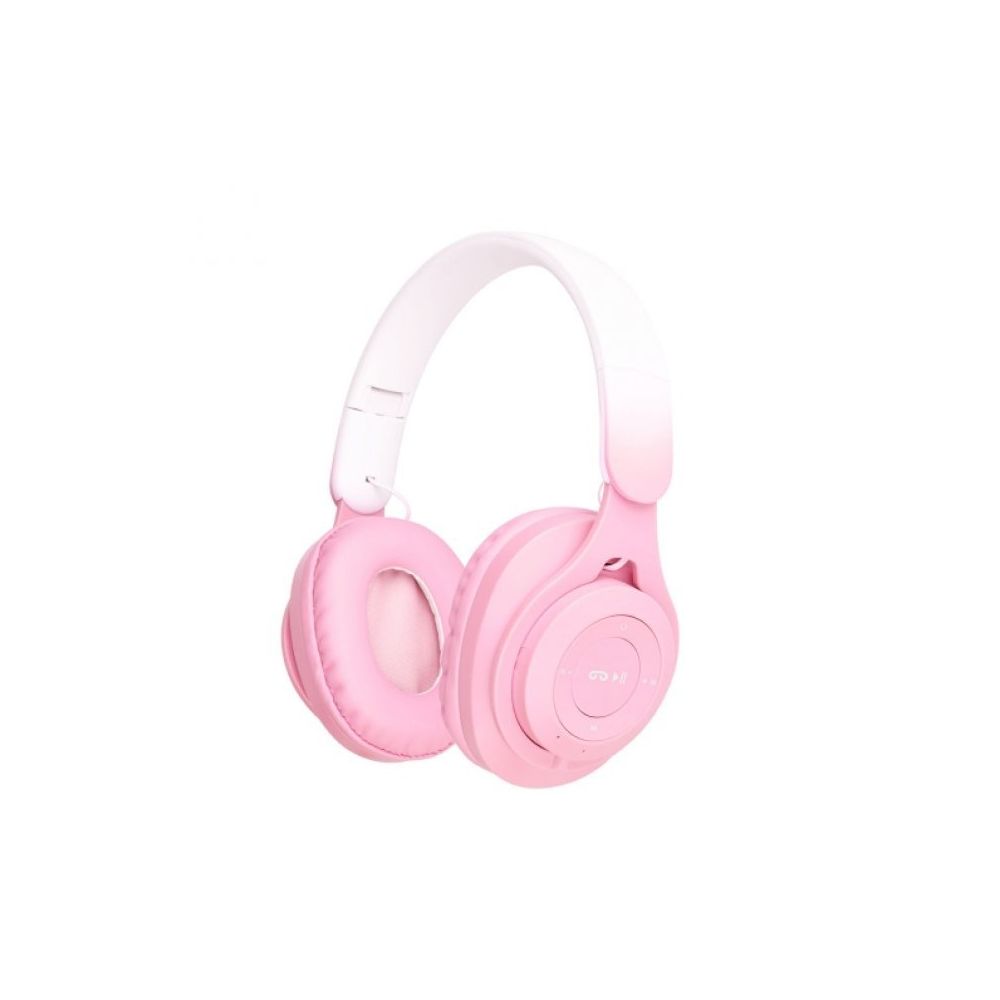 Zore M6 Plus Pembe Ayarlanabilir ve Katlanabilir Kulak Üstü Bluetooth Kulaklık