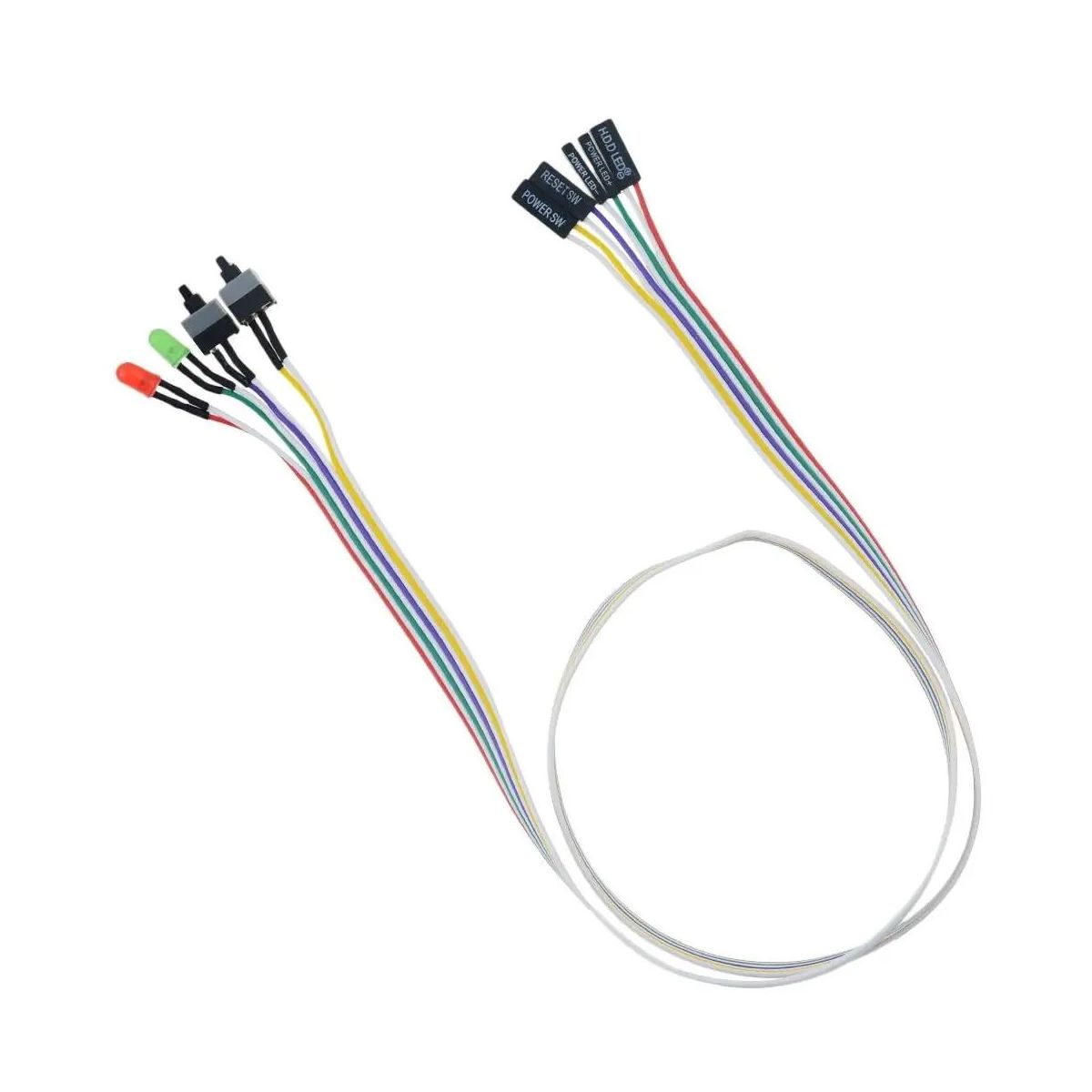 Alfais 5064 Switch On/Off Anakart Led Işıklı Power ve Reset Açma