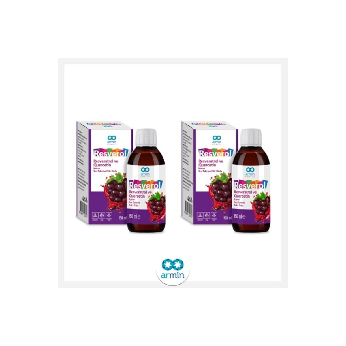 Armin Resverol 2 Adet 150 ml Resveratrol ve Quercetin İçeren Şurup
