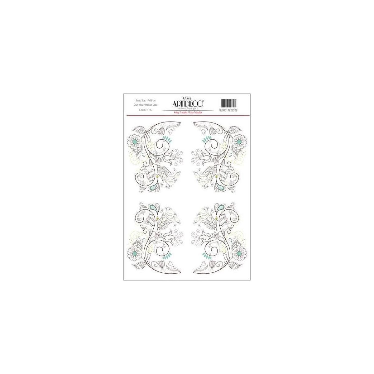 Artdeco no 5 17x25 cm desen kolay transfer ka d fiyatlar 