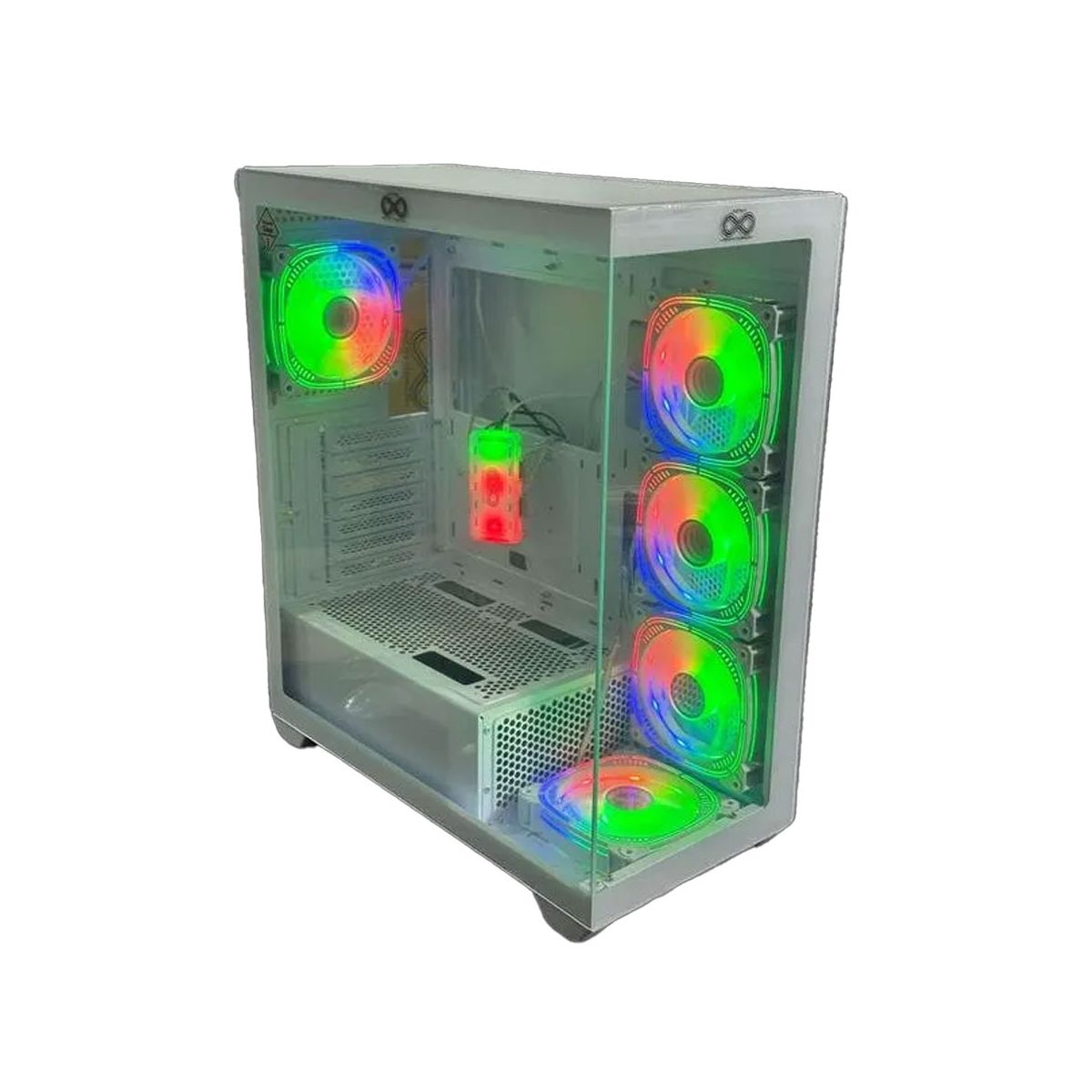 Aztech AZT201 W5 Switch Beyaz RGB Fan Uzaktan Kumanda Temperli Cam ...