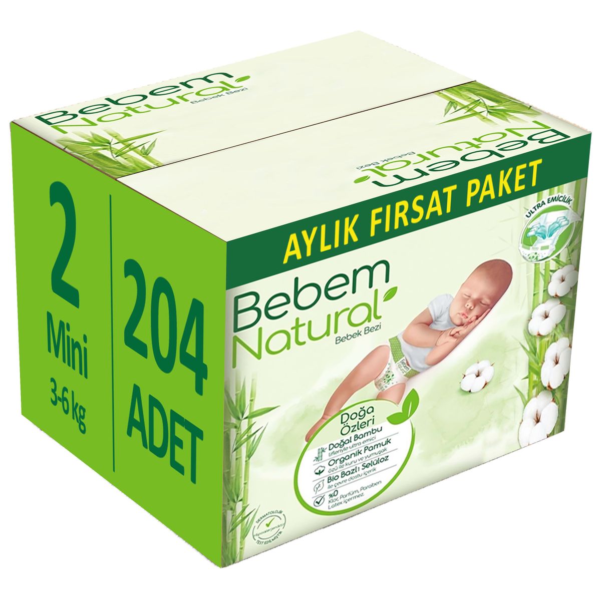 Bebem Bebem Natural No:2 Mini 204 Adet Bebek Bezi Fiyatları