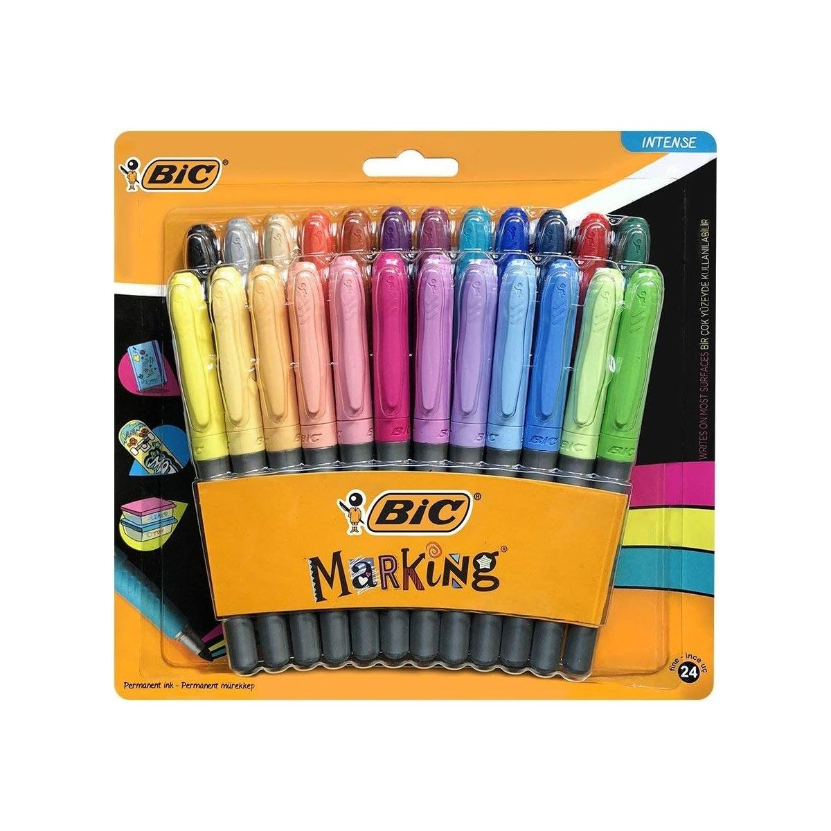 Bic Marking Color Permanent 24'lü Blister Karışık Renkli Markör Kalem ...