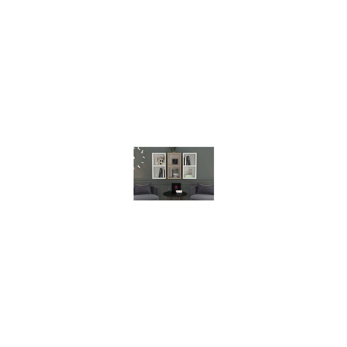 Smd Rafi Dvr BKConcept DVR-1057 Beyaz Meşe 100 cm Kitaplıklı Raflı Duvar Rafı Fiyatları