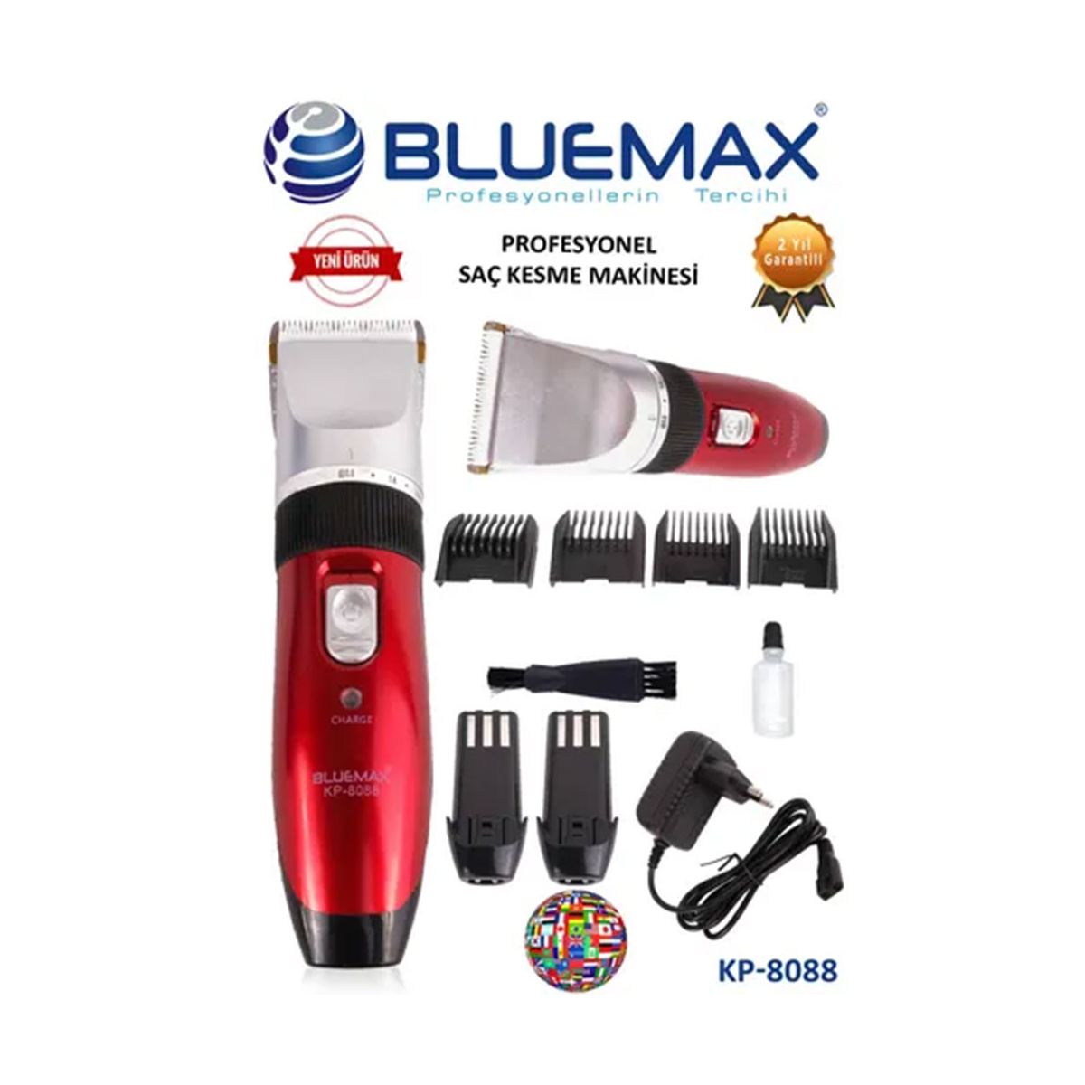 Bluemax KP-8088 Şarjlı Profesyonel Saç Kesme Tıraş Makinesi Fiyatları