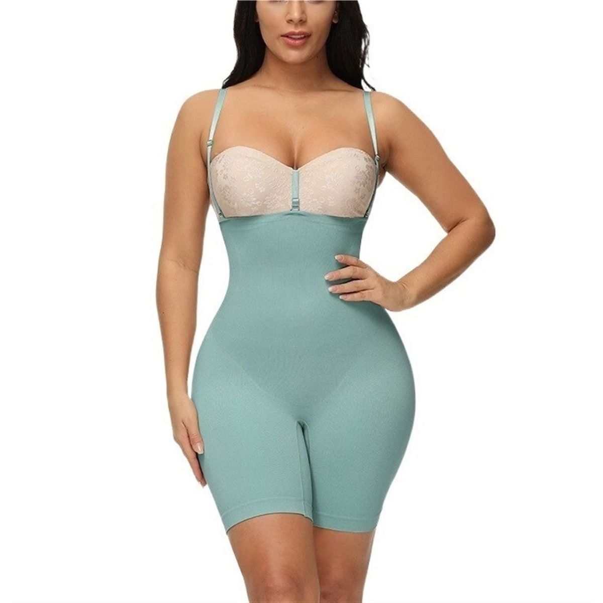 Seamless Shapewear Bodysuit for Women Tummy Control Full Body Shaper Sexy  Butt Lifter Thigh Slimmer Body Suit (Color : Brown, Size : Medium)
