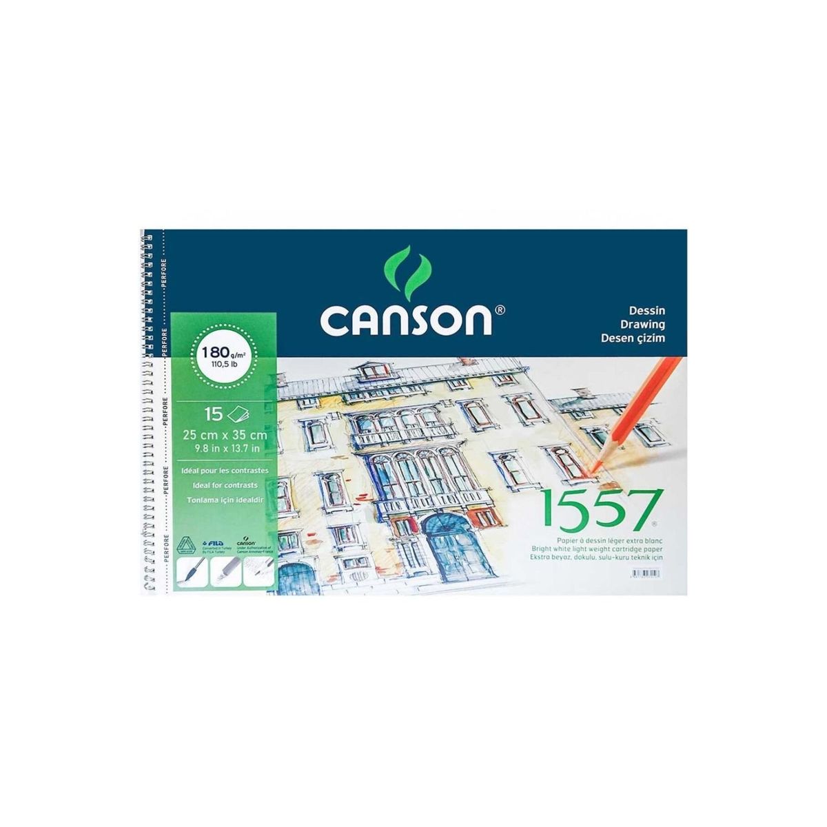 CANSON Art Book Mixed Media Artist Spiraalboek, 56 pagina's, fijne
