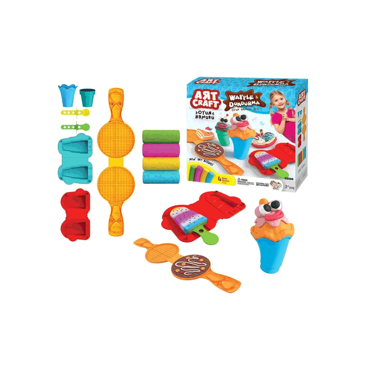 Dede Oyuncak FEN03556 200 gr Oyuncak Art Craft Waffle & Dondurma