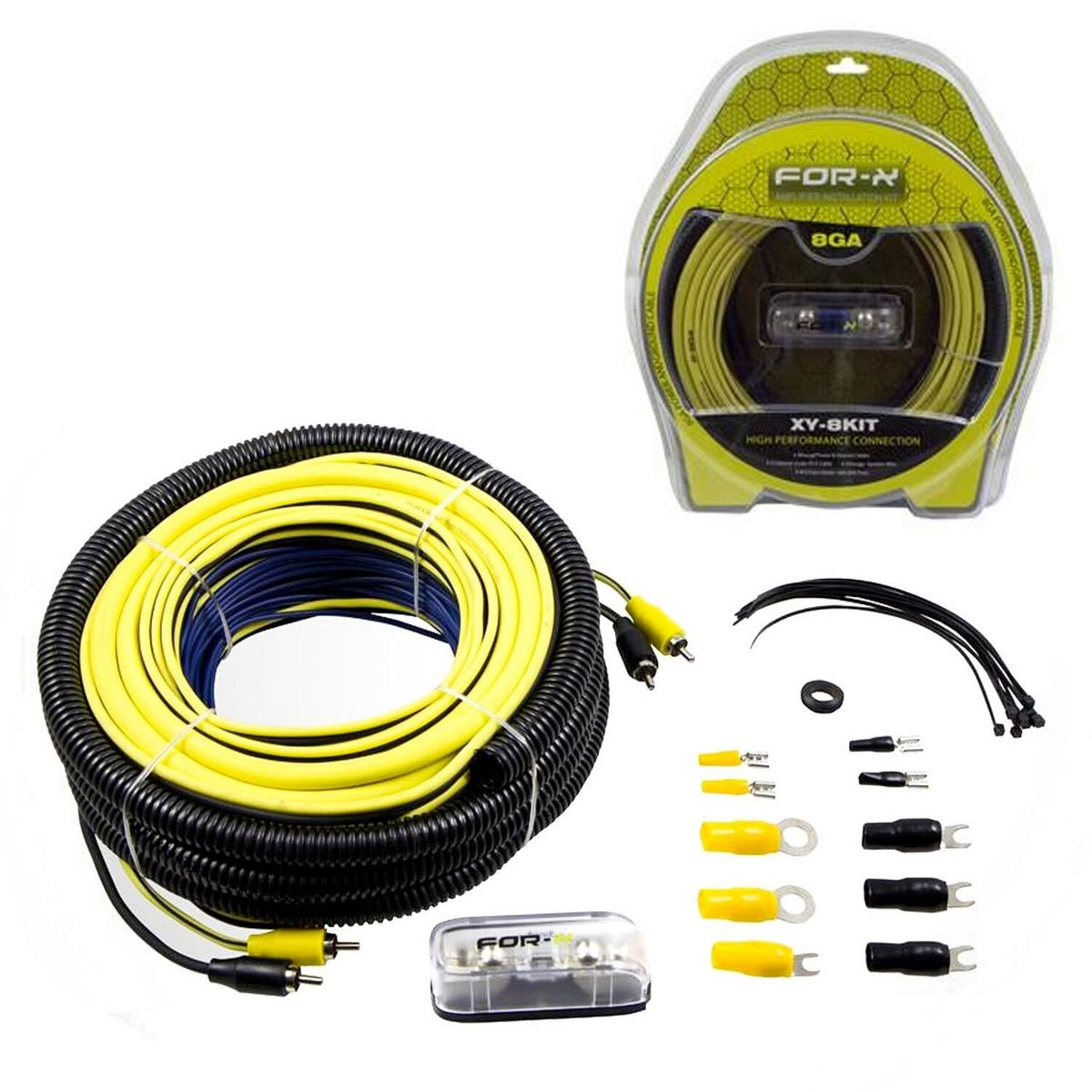 For-X XY-8KIT 8GA Bakır Vakumlu Oto Amfi Kablo Seti Fiyatları