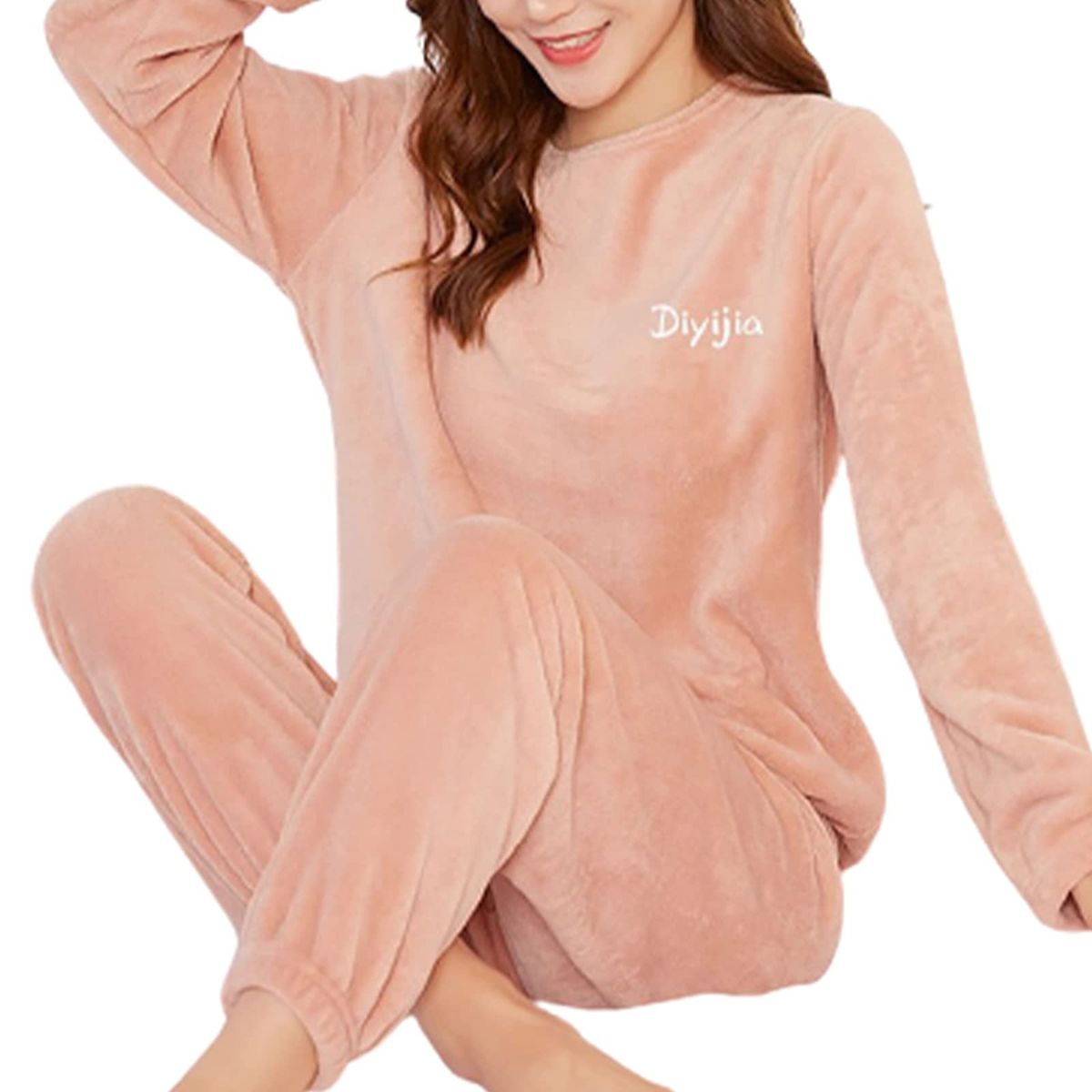 LİLA İÇ GİYİM LARGE WOMEN'S FLEECE PAJAMA SET - Trendyol