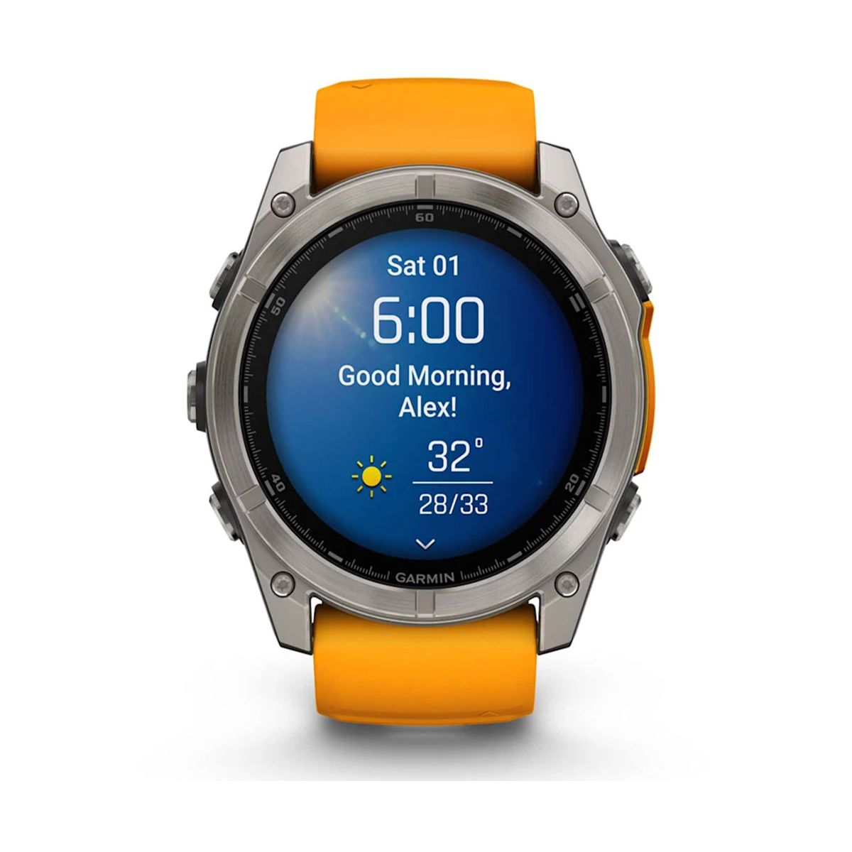 Garmin Fenix 8 Sapphire 51 mm Titanyum Turuncu Grafit Akıllı Saat