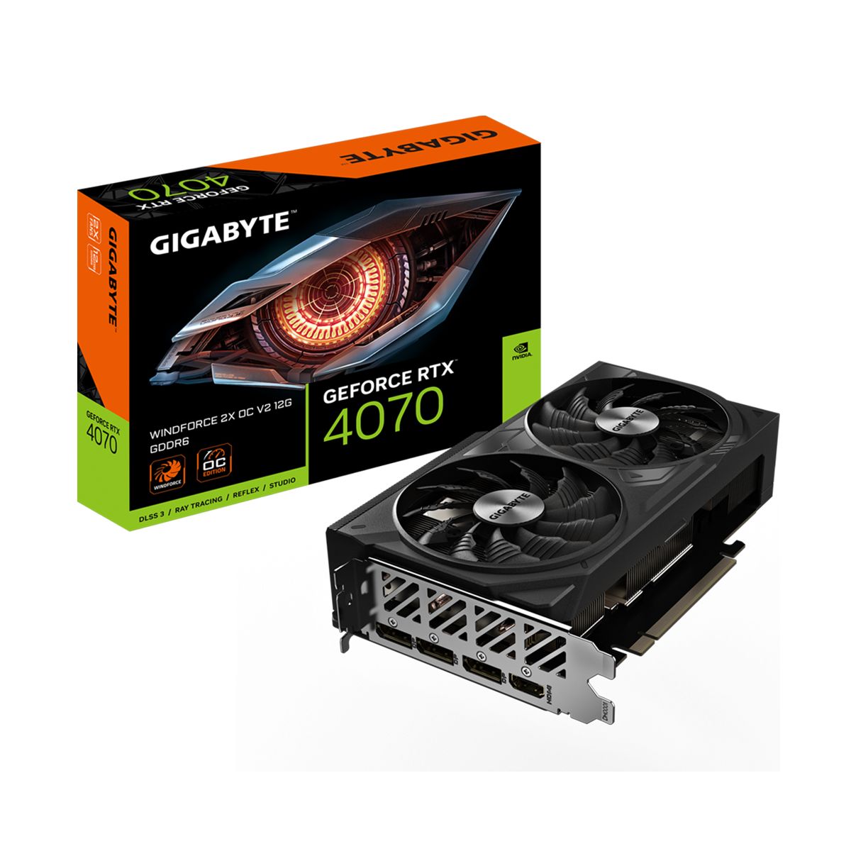 Gigabyte GeForce RTX 4070 Windforce 2X OC V2 12G GV-N4070WF2OCV2