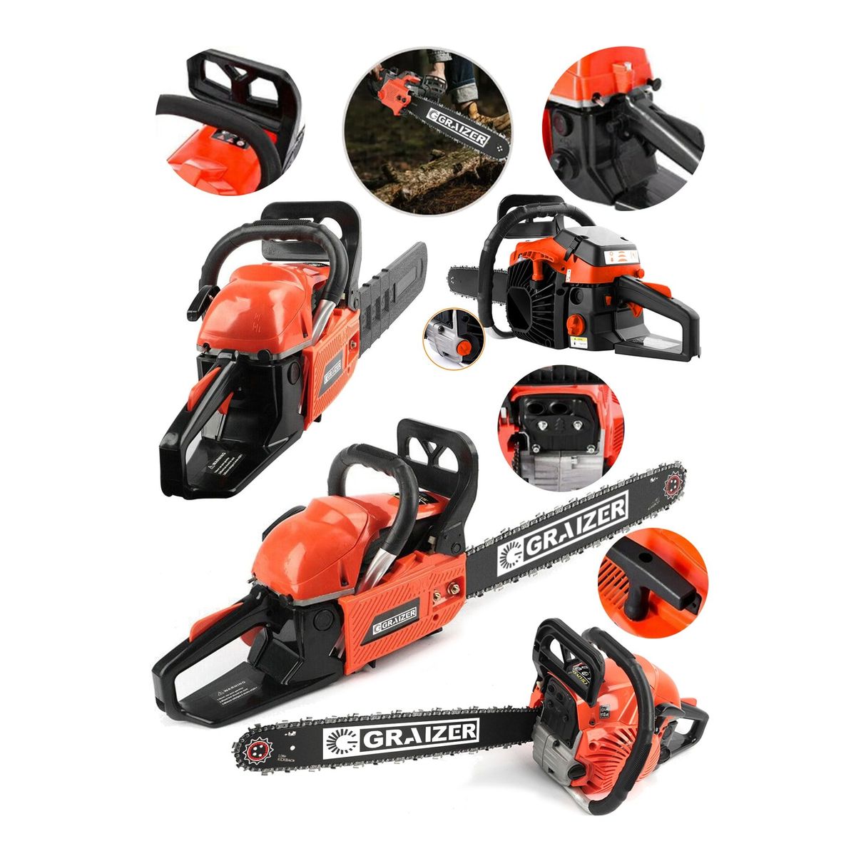 Graizer Alman Xdrive Turbo 9200 M Benzinli Motorlu Testere