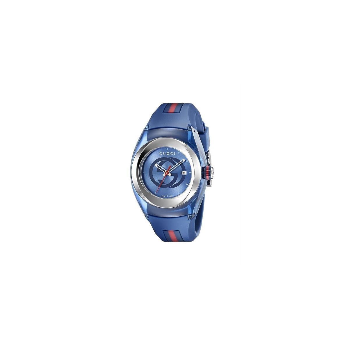 Blue Rubber Ya137304 Gucci Sync Unisex Watch YA137304