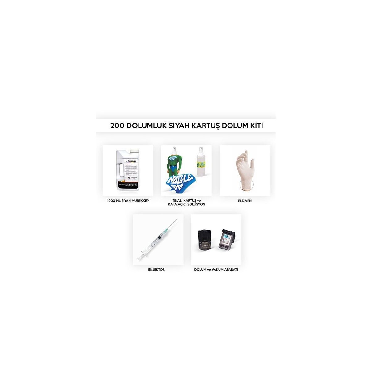 Hp Deskjet 1100cxi 200 Dolumluk Siyah Kartuş Dolum Seti, 60 OFF