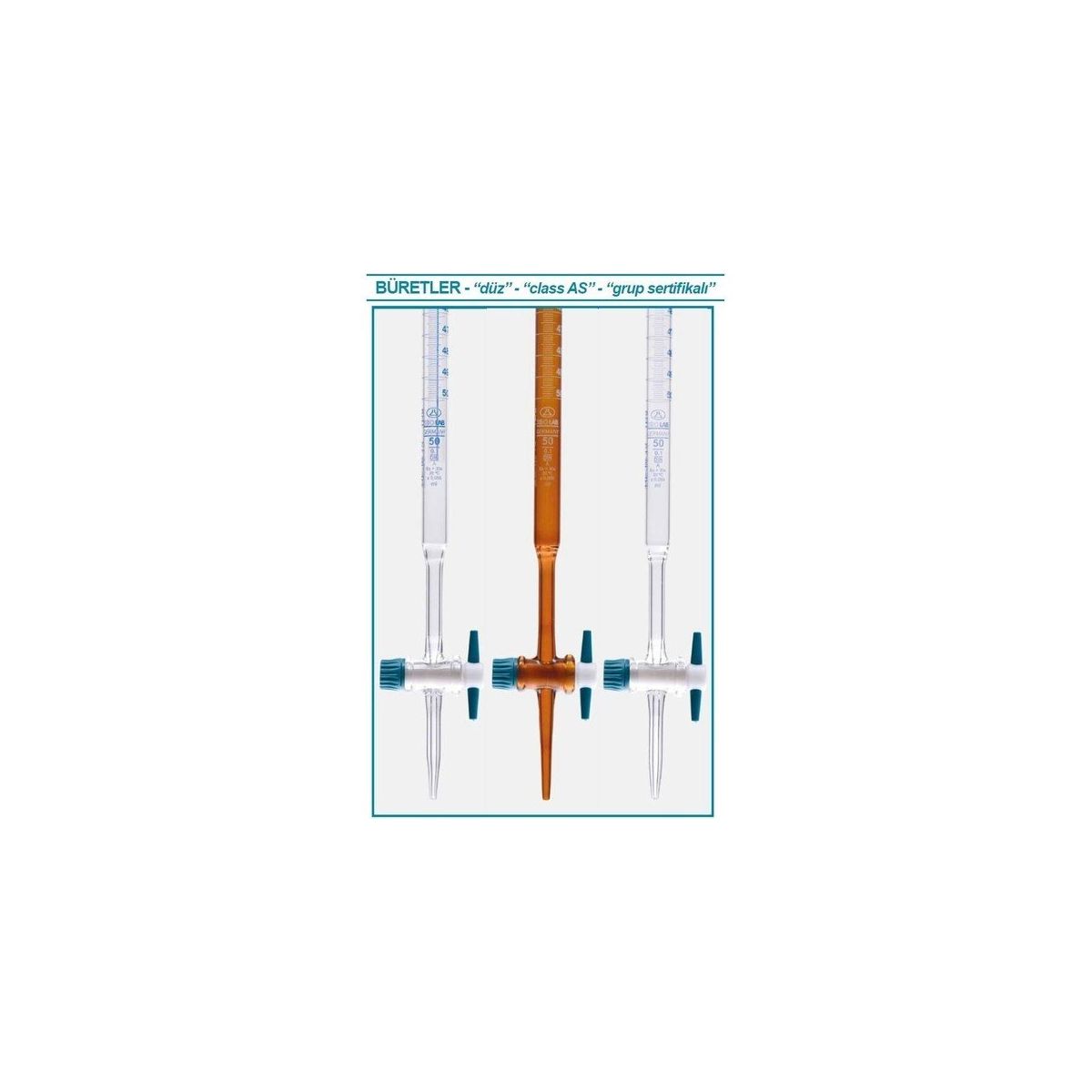 solab 018 01 050 50 Ml D z Amber PTFE Musluklu As Kalite Beyaz Skala solab 018 01 050 50 Ml D z Amber PTFE Musluklu As Kalite Beyaz Skala