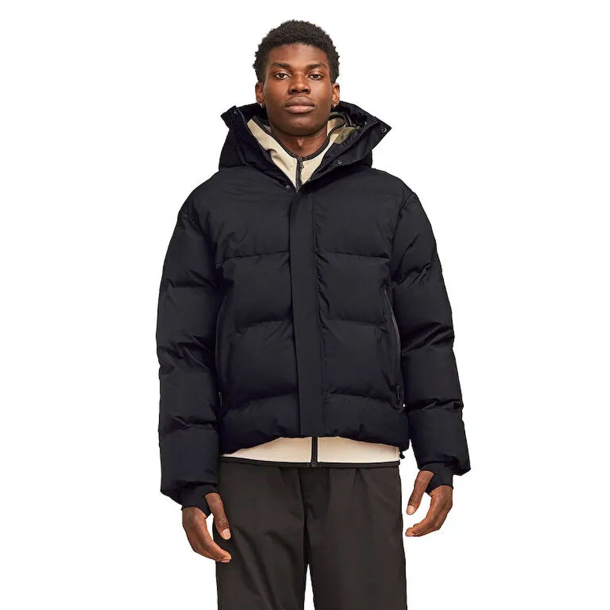 JACK & JONES Homme Reflective Puffer Jjeowen Tampon Réfléchissant Sn Jnr, Noir, Numeric 152 EU