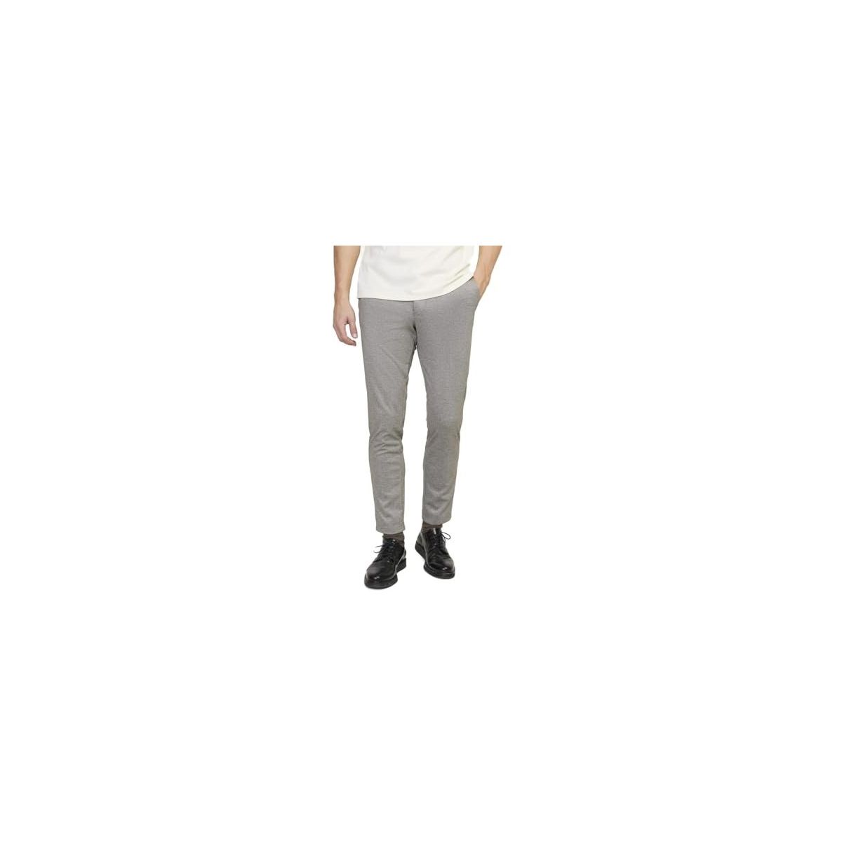 JACK & JONES men's chino pants Jpstmarco Jjcooper Structure Chino Sn, Black/Detail:check, 27 W /32 L