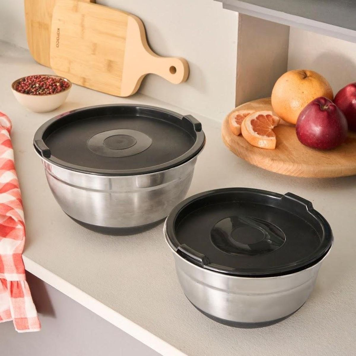 Karaca Mastermaid Siyah 2'li Çelik Karıştırma-Saklama Kabı Fiyatları