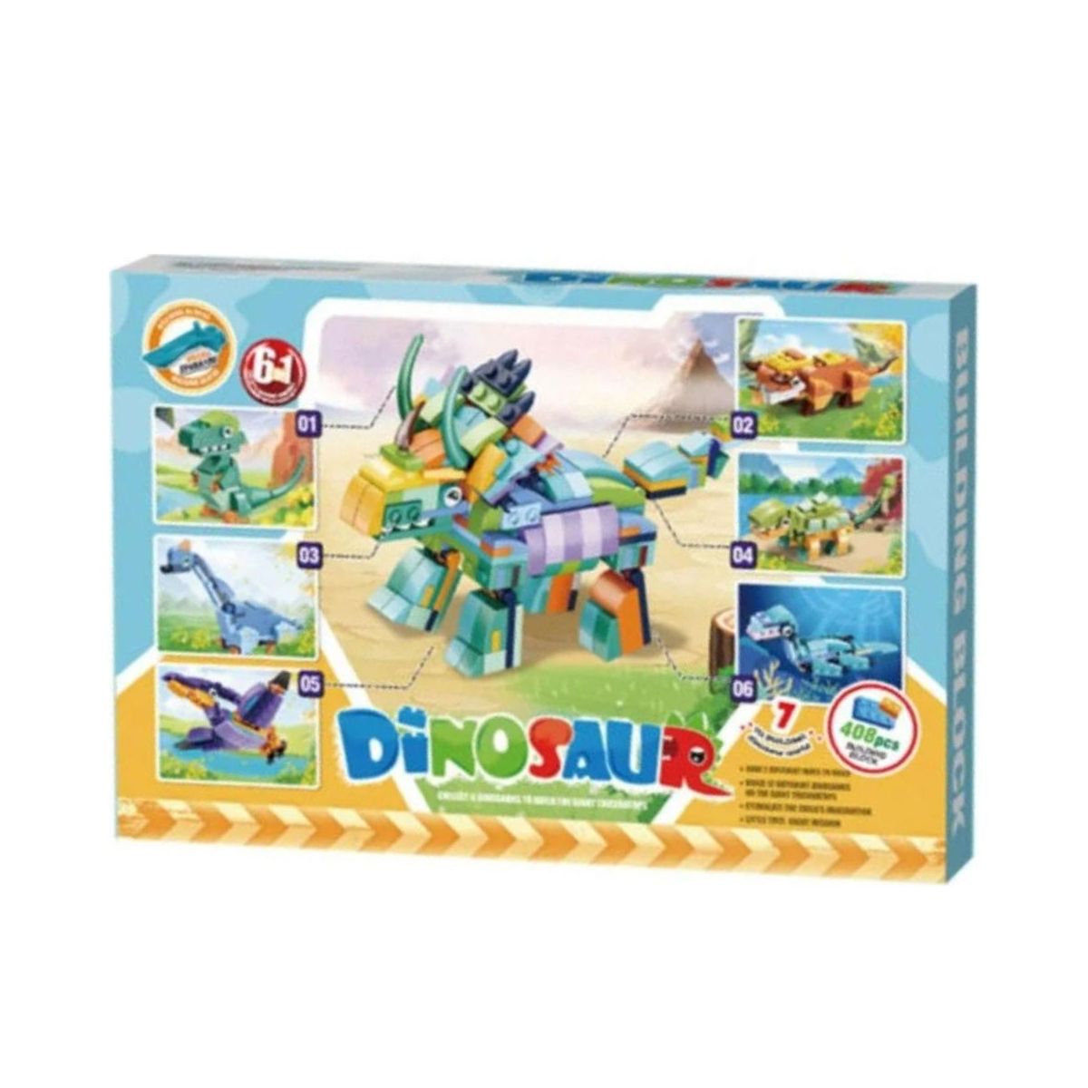 Kızılkaya Bricks 6'lı Dinozor Seti 408 Parça SM2505 Lego Fiyatları