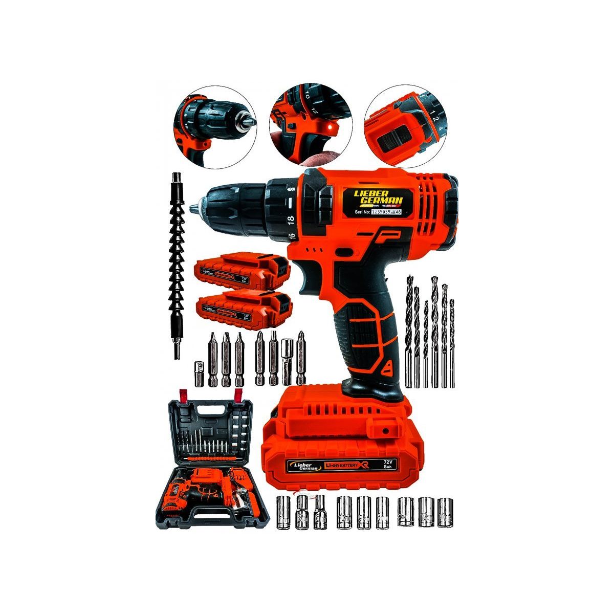 Lieber German Alman 256 VF 14 Ah Çift Bakır Sargı Motor Metal