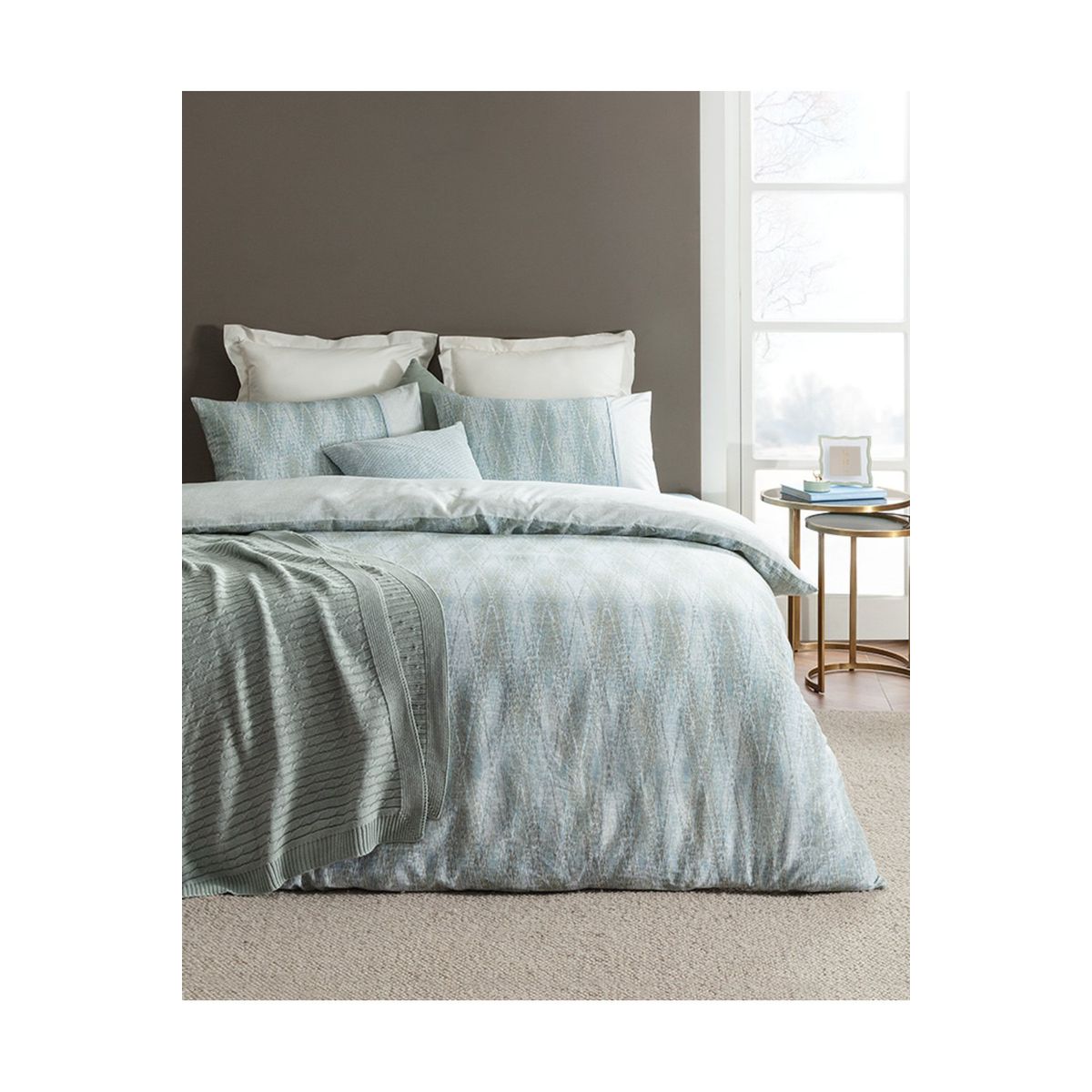 Madame Coco Agate Haki Coco Crep Baskılı Çift Kişilik Nevresim