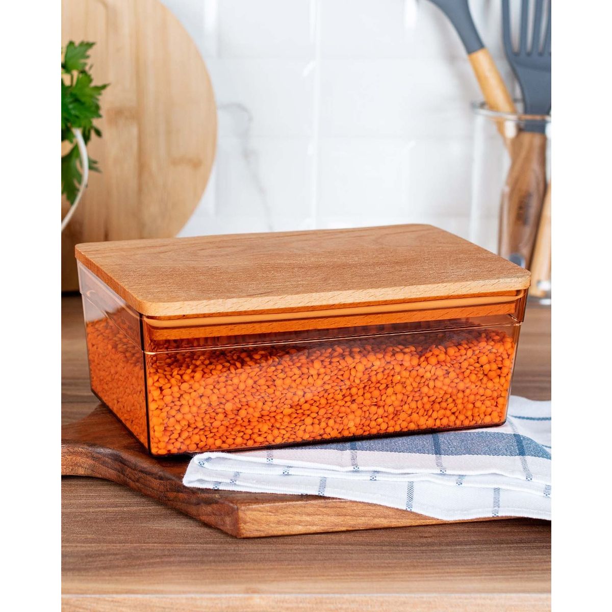 Madame Coco Gisele Ahşap Kapaklı 2100 ml Saklama Kabı Fiyatları