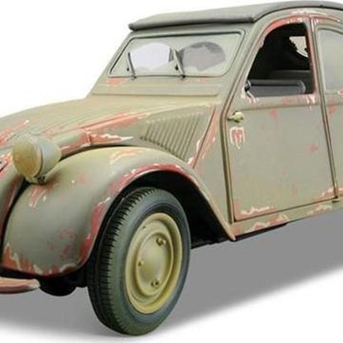 Maisto 1/18 – Citroën 2CV 1952 Grise Toit Fermé – Modèle D’exposition
