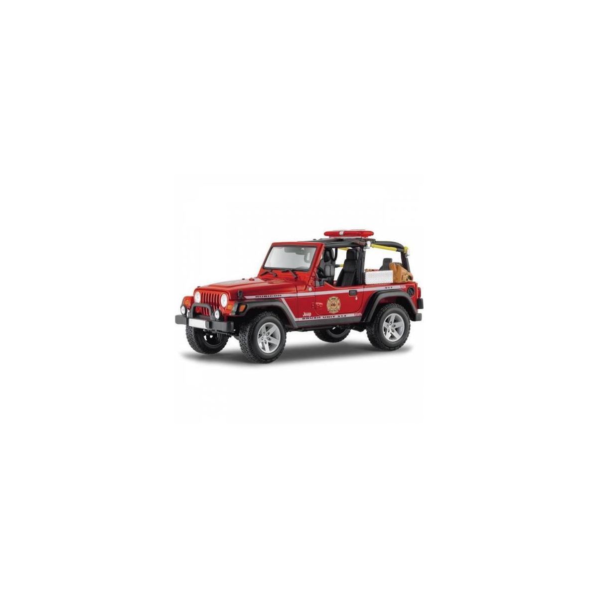 Maisto 1/18 Jeep Wrangler Rubicon - Véhicule De Pompiers Rouge - Première édition 36115