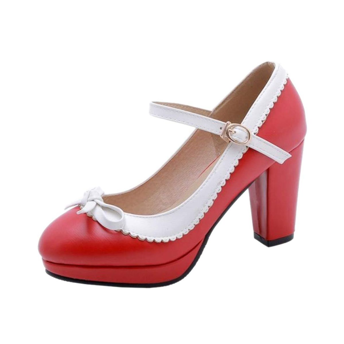 Mary Jane Schuhe Aus Echtem Rindsleder - Bequeme Plateauschuhe Mit Runder Spitze