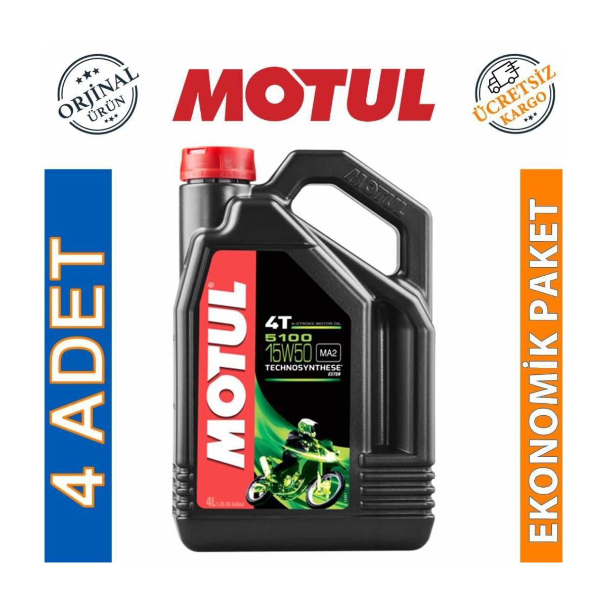 Motul 5100 4T 15W-50 MA2 Ester 4 lt Motor Yağı Fiyatları
