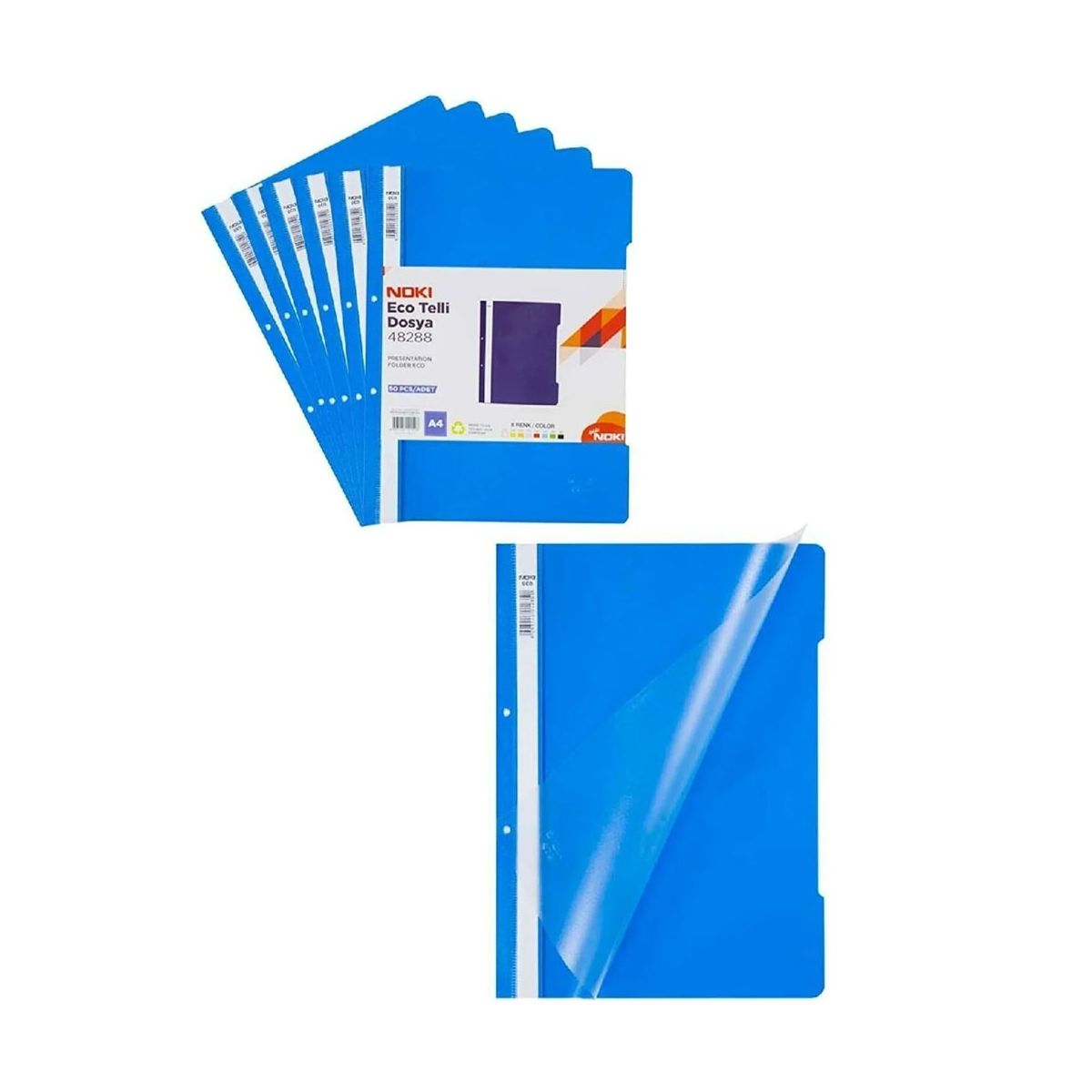 nico　フォーシーおまとめセット Noki Eco Ofis Seti 5'li Geniş Mavi Klasör+50'li Telli Dosya+ 100