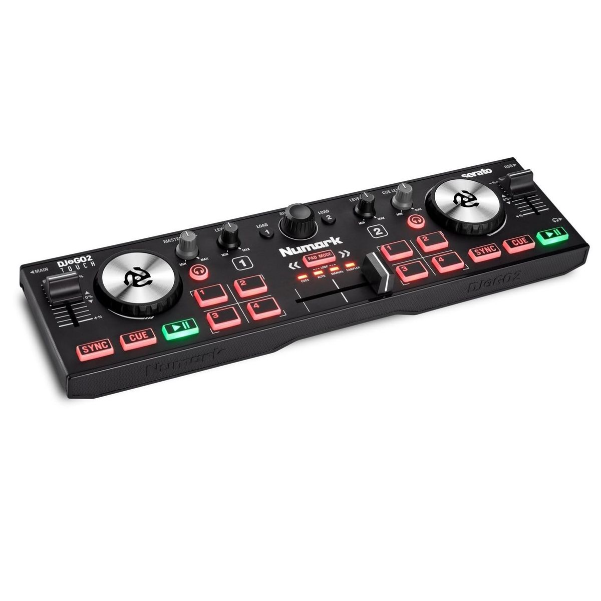 Numark DJ2GO2 Touch Yolculuk İçin Mini DJ – 2 panelli USB DJ