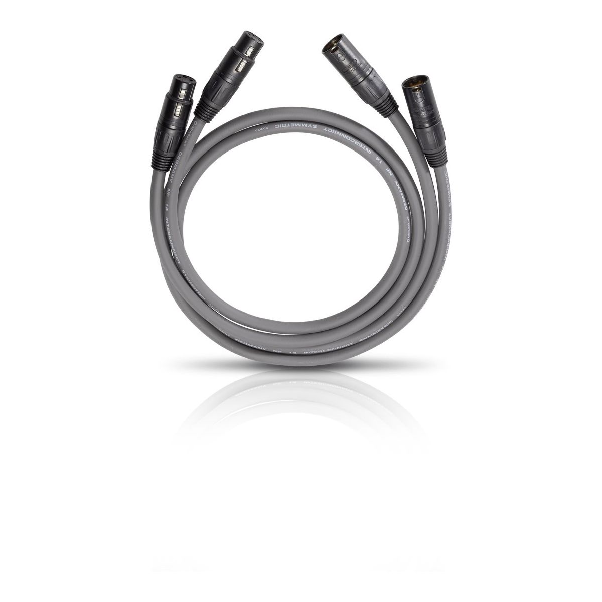 Oehlbach NF 14 Master Set Câble RCA 2 X 2,25 M - Gris Platine - Cuivre OFC, Contacts Dorés 24 Carats - Pour Hi-Fi, Home-cinéma, Transmission Audio Analogique