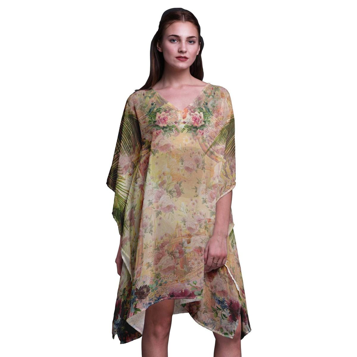Phagun Mughal Print Kaftan – Lightweight Beach Coverup & Lounge Dress