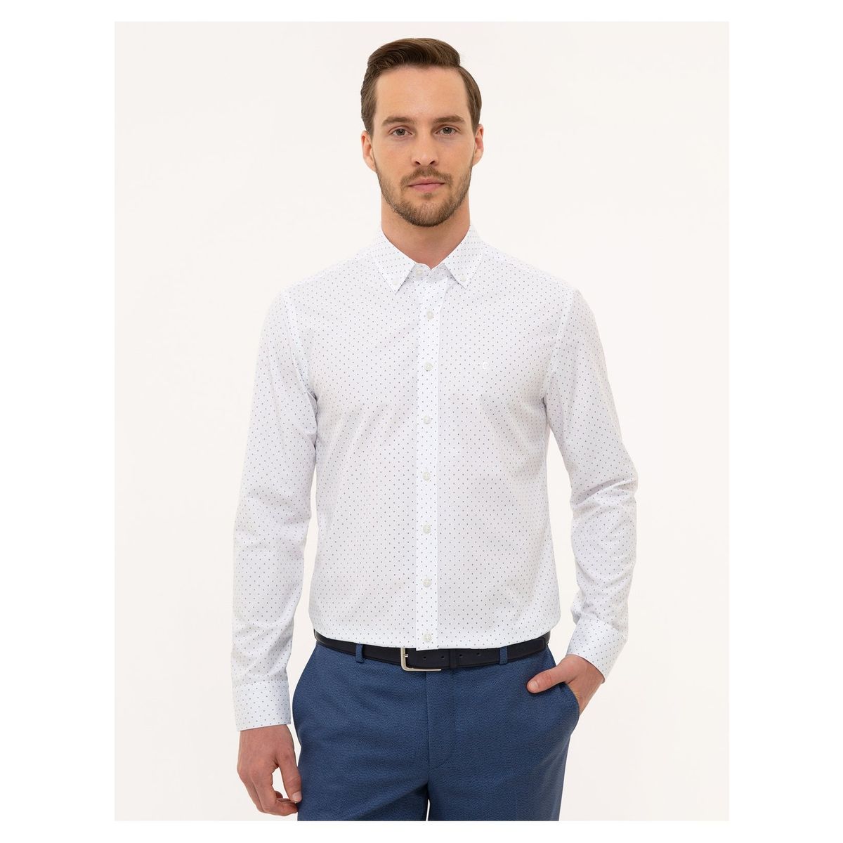 En Ucuz Pierre Cardin 50186442 Vr033slim Lacivert Erkek Gomlek Fiyatlari