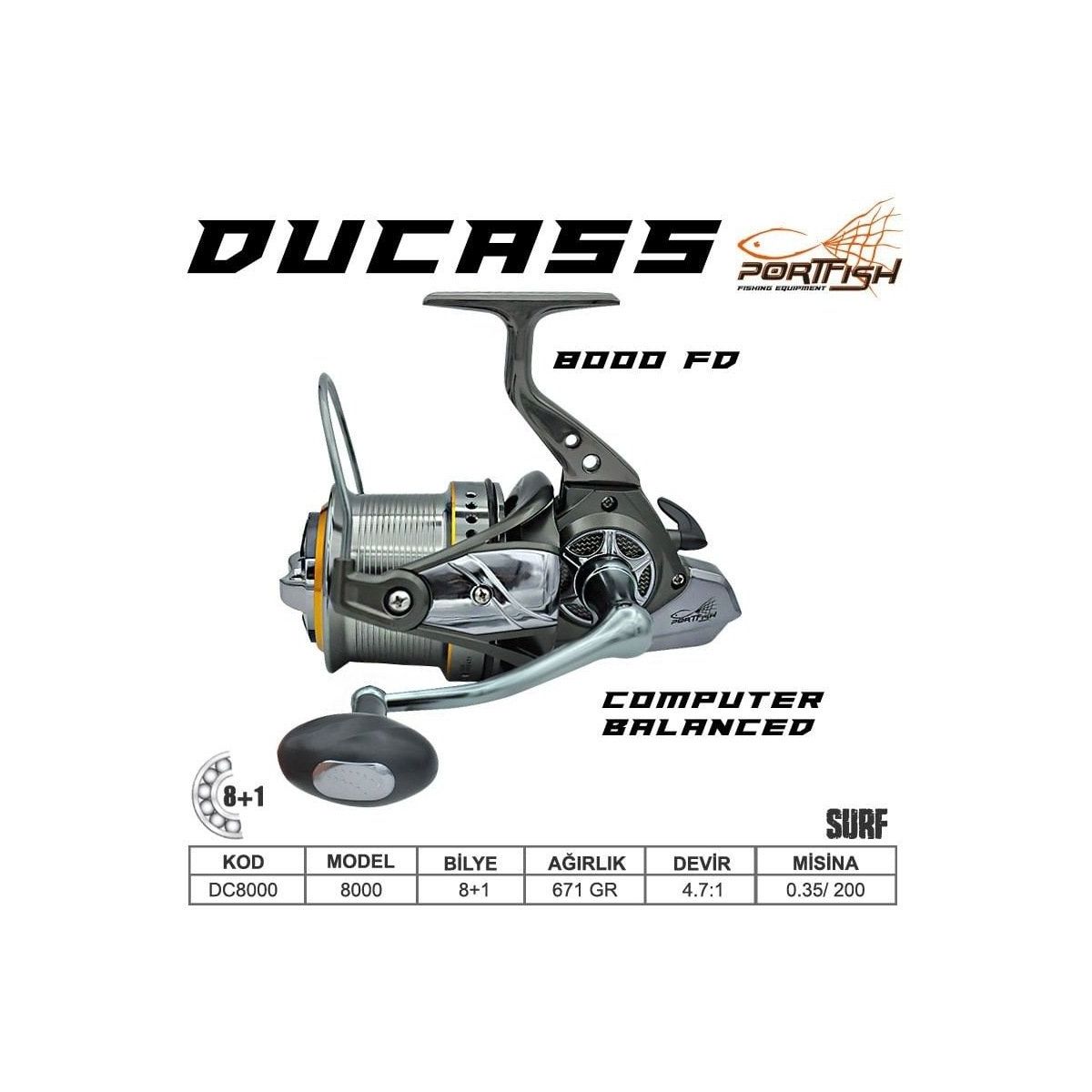 Port Fish Ducass 8000 FD 8+1 BB Surf Olta Makinesi Fiyatları ve