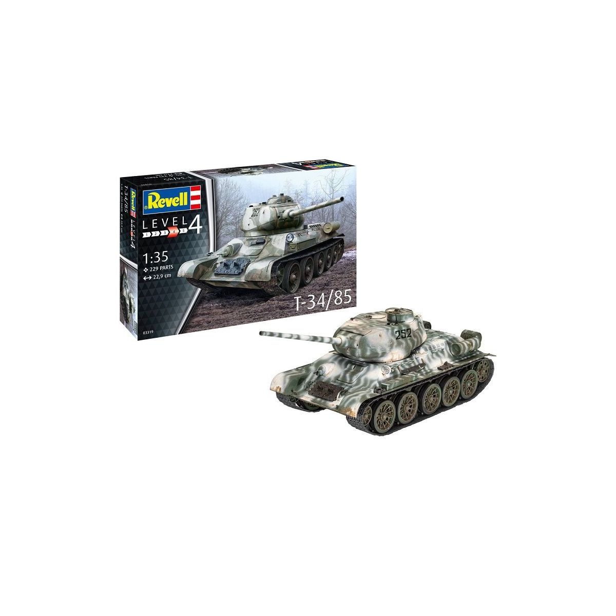 Maquette Char T34-85 Revell 1/35 - 229 Pièces à Assembler