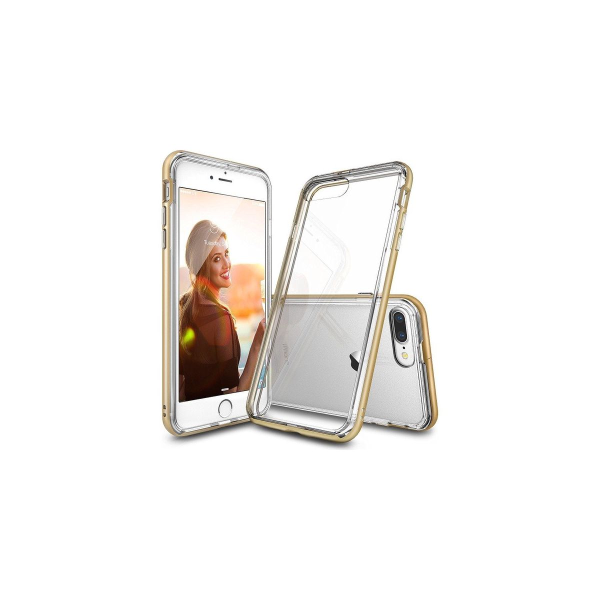 Ringke Frame iPhone Plus Çerçeveli Bumper Royal Gold Kılıf