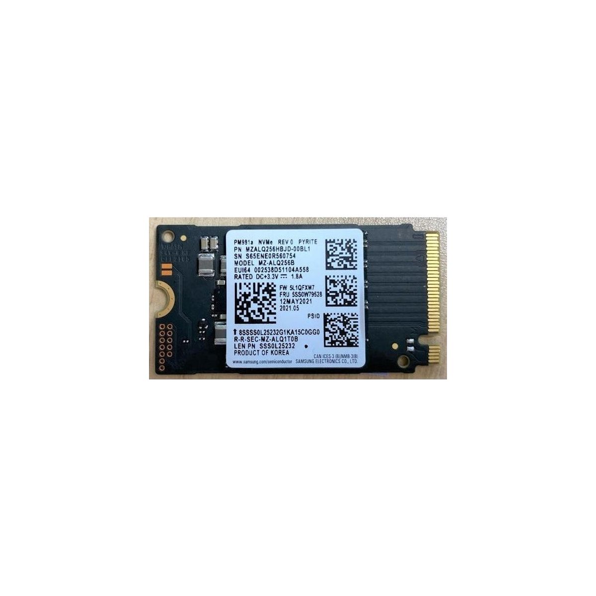 Samsung PM991A MZALQ256HBJD-00BL1 256GB M.2 Nvme SSD Fiyatları ve ...