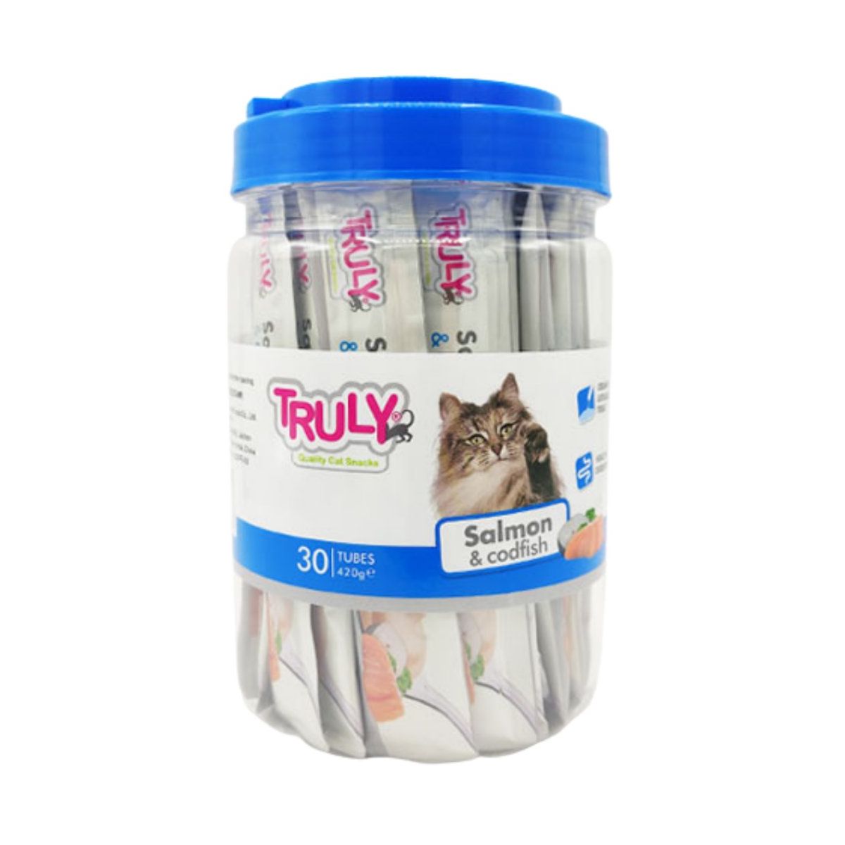 Truly Somon Ve Morina Balıklı Sıvı Kedi Ödül Maması 30 x 14 Gr