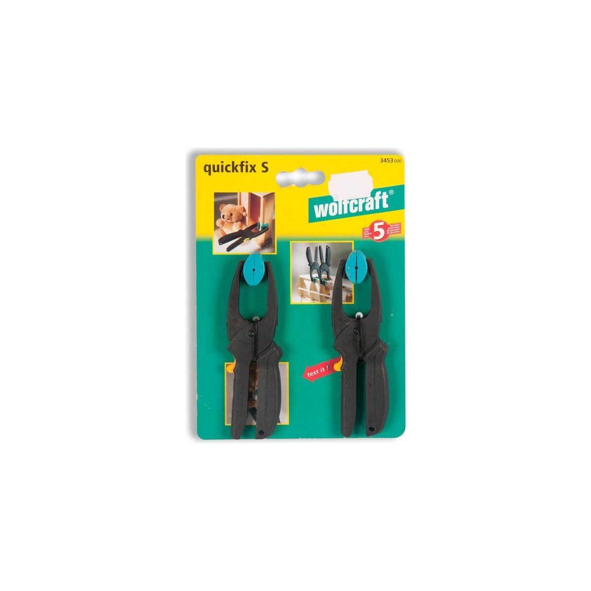 2 Pinces Quickfix Mini Wolfcraft - Ouverture 30mm, Serrage Rapide | Pour Modélisme, Petits Travaux