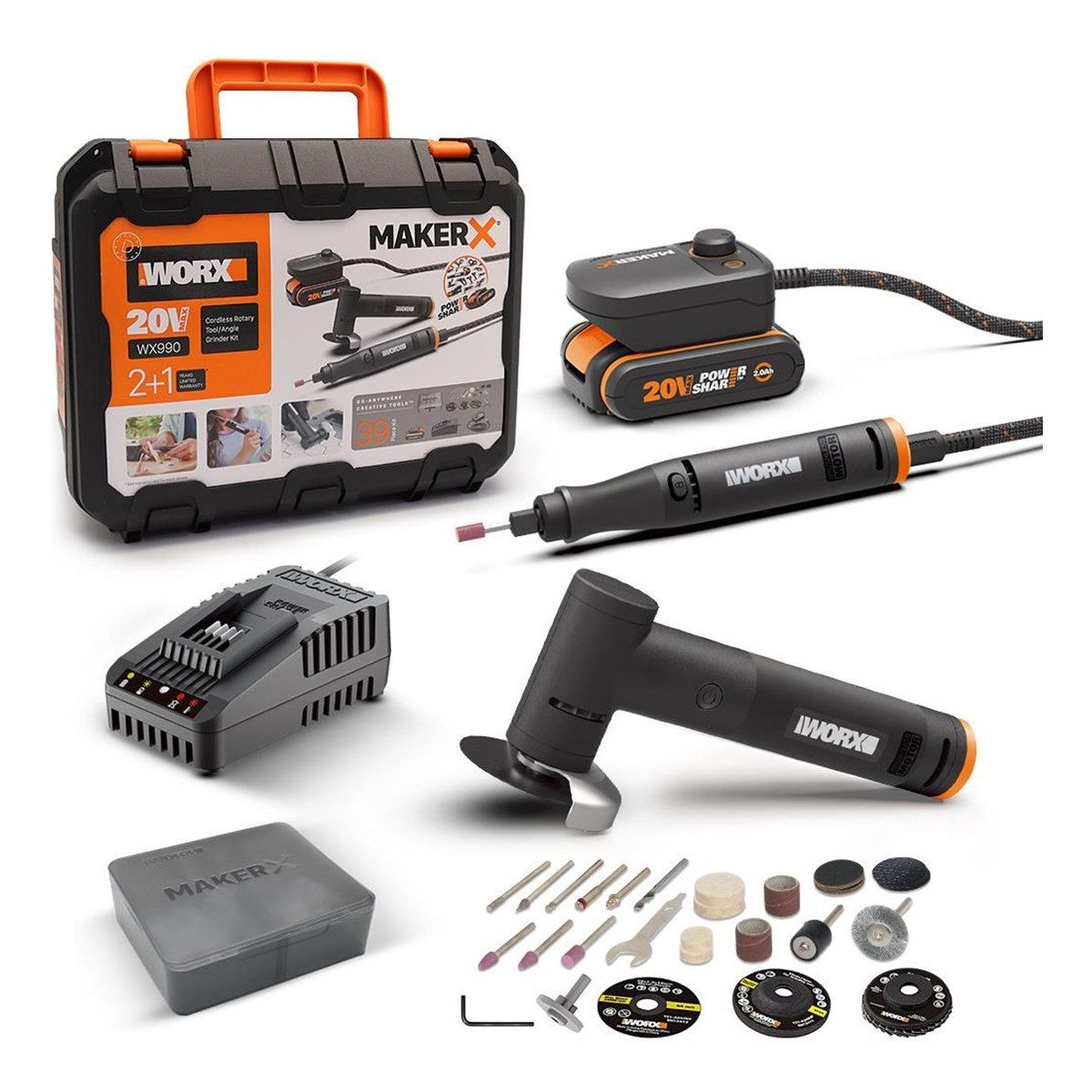 Worx WX990 Makerx 20 V 2.0 AH Kömürsüz Profesyonel Kalem Tipi