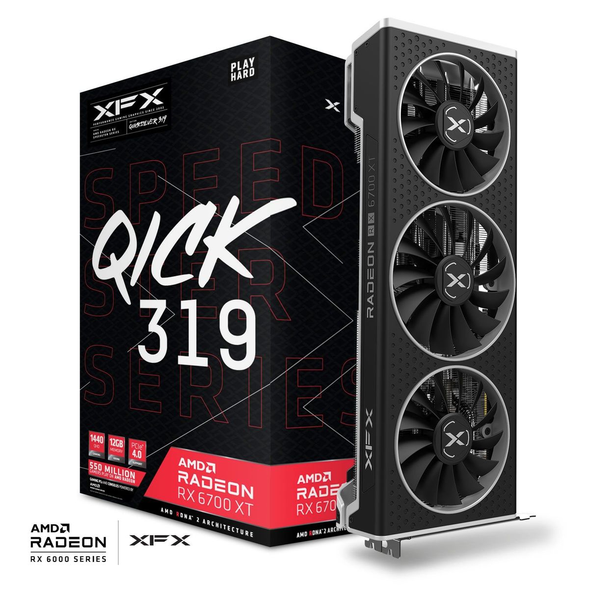 XFX Speedster QICK 319 Radeon RX 6700 XT RX-67XTYPBDP 12GB GDDR6