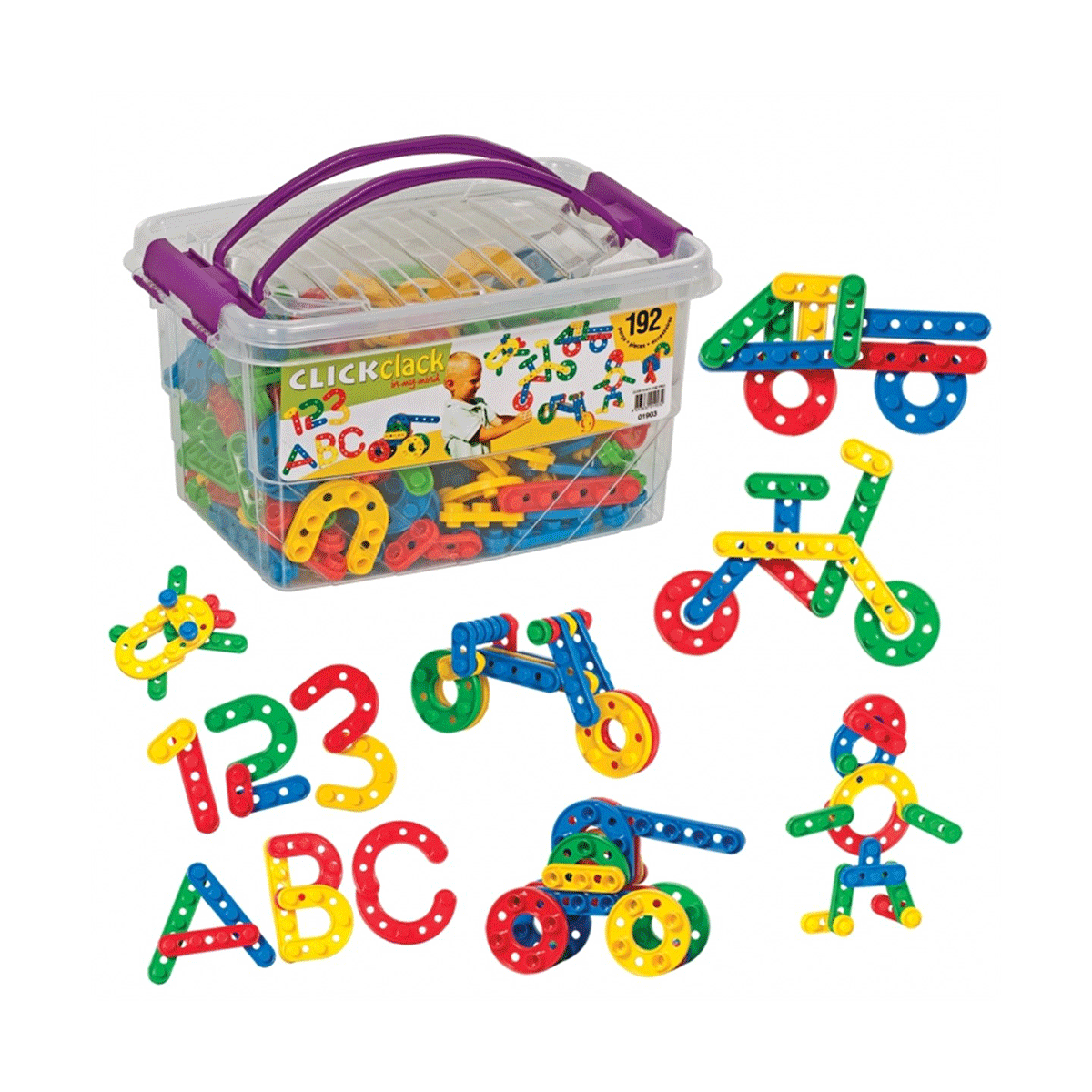 Yabidur Click Clack Box Lego 192 Parça Eğitici Zeka Geliştici