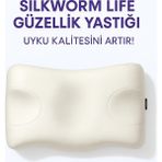 % 100 Ipek Yastık Kılıfı Hediyeli -Silkwormlife Visco Güzellik Yastığı – Yüz Kırışıklık Karşıtı, Boyun ve Omurga Destekli - Beyaz