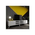 % 100 mdflam 2 kapaklı beyaz parlak modern tv ünitesi